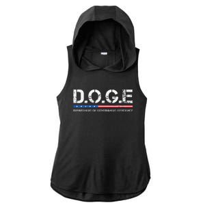 Doge D.O.G.E. Department Of Government Efficiency Ladies PosiCharge Tri-Blend Wicking Draft Hoodie Tank