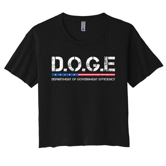 Doge D.O.G.E. Department Of Government Efficiency Women's Crop Top Tee