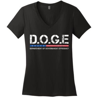 Doge D.O.G.E. Department Of Government Efficiency Women's V-Neck T-Shirt