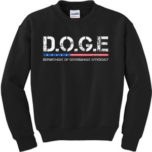 Doge D.O.G.E. Department Of Government Efficiency Kids Sweatshirt