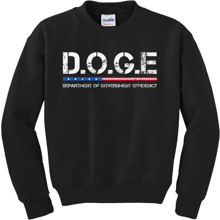 Doge D.O.G.E. Department Of Government Efficiency Kids Sweatshirt