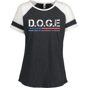 Doge D.O.G.E. Department Of Government Efficiency Enza Ladies Jersey Colorblock Tee