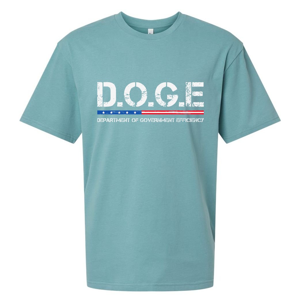 Doge D.O.G.E. Department Of Government Efficiency Sueded Cloud Jersey T-Shirt
