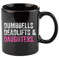 Dumbbells Deadlifts Daughters Funny Gym Workout Fathers Day 11oz C Handle Ceramic Mug