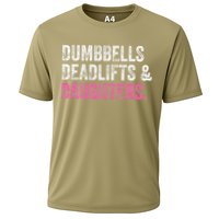 Dumbbells Deadlifts Daughters Funny Gym Workout Fathers Day Cooling Performance Crew T-Shirt