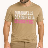 Dumbbells Deadlifts Daughters Funny Gym Workout Fathers Day Cooling Performance Crew T-Shirt
