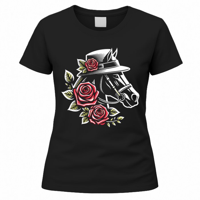 Derby Day Ddress 2024 Funny Hat Horse Racing Derby Women's T-Shirt