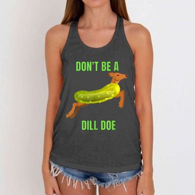 Dill Doe Dill Pickle Women's Knotted Racerback Tank