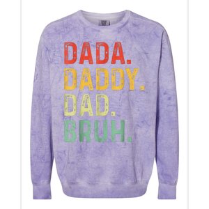 Dada Daddy Dad Bruh Gifts Fathers Day Dad Colorblast Crewneck Sweatshirt