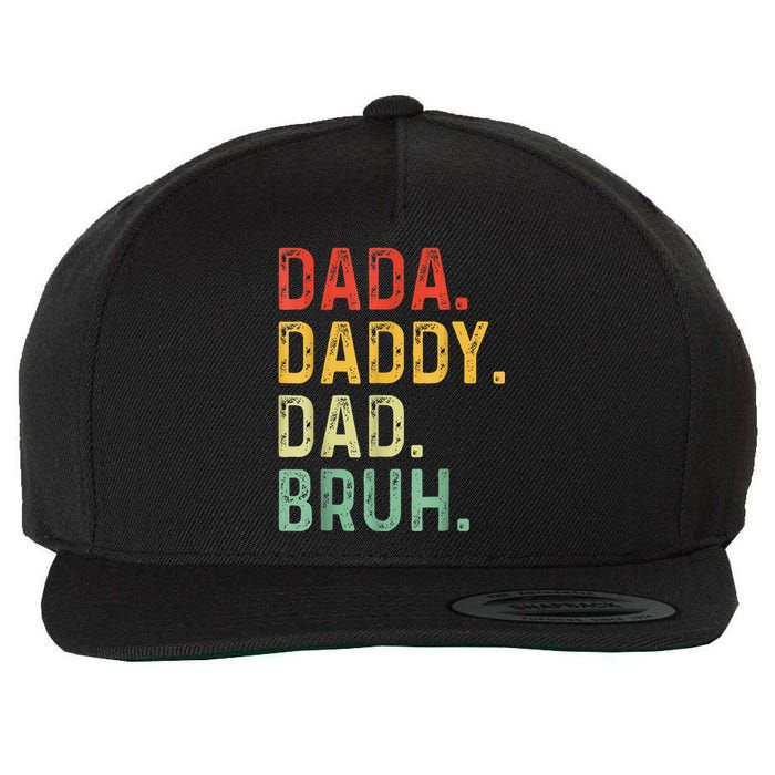 Dada Daddy Dad Bruh Gifts Fathers Day Dad Wool Snapback Cap