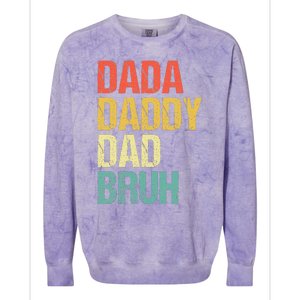 Dada Daddy Dad Bruh Colorblast Crewneck Sweatshirt