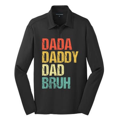 Dada Daddy Dad Bruh Silk Touch Performance Long Sleeve Polo