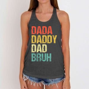 Dada Daddy Dad Bruh Women's Knotted Racerback Tank