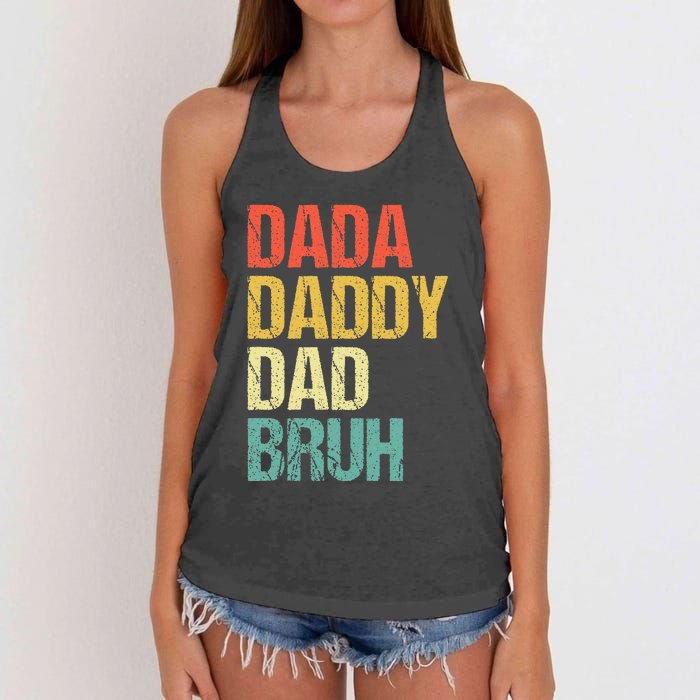 Dada Daddy Dad Bruh Women's Knotted Racerback Tank