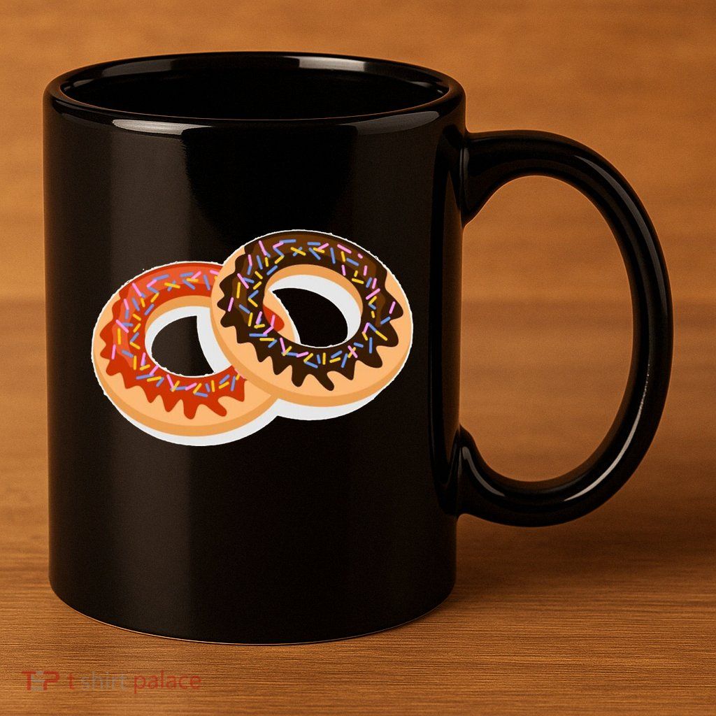 Dual Doughnuts 11oz C Handle Ceramic Mug