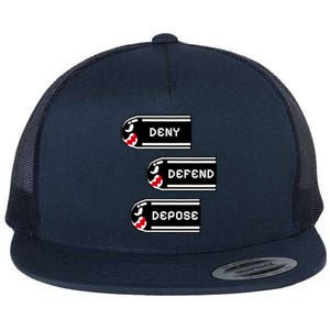 Deny Defend Depose Banzai Bill Flat Bill Trucker Hat