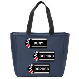 Deny Defend Depose Banzai Bill Zip Tote Bag