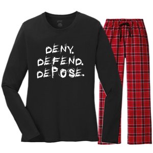 Deny Defend Depose Women's Long Sleeve Flannel Pajama Set 