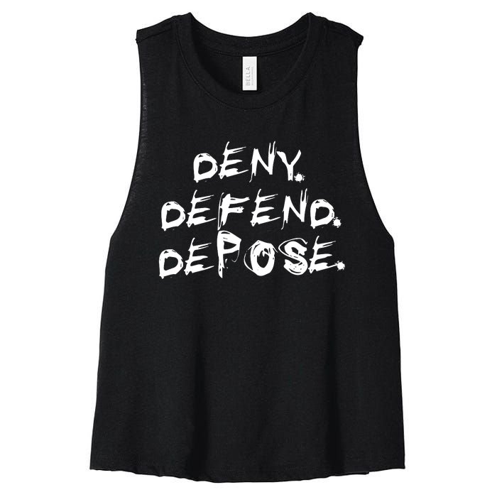 Deny Defend Depose Women's Racerback Cropped Tank