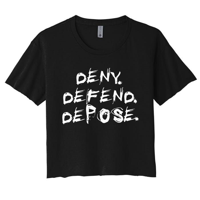 Deny Defend Depose Women's Crop Top Tee