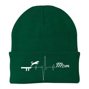 Dock Diving Dog Mom Heartbeat Knit Cap Winter Beanie