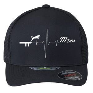 Dock Diving Dog Mom Heartbeat Flexfit Unipanel Trucker Cap