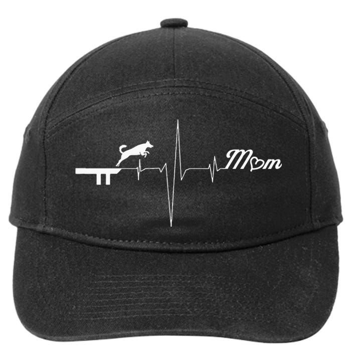 Dock Diving Dog Mom Heartbeat 7-Panel Snapback Hat