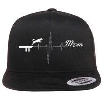 Dock Diving Dog Mom Heartbeat Flat Bill Trucker Hat