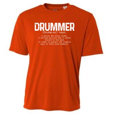 Drummer Definition Drums Drumming Funny Drummer Gift Cooling Performance Crew T-Shirt