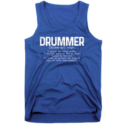 Drummer Definition Drums Drumming Funny Drummer Gift Tank Top