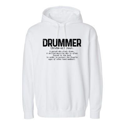 Drummer Definition Drums Drumming Funny Drummer Gift Garment-Dyed Fleece Hoodie