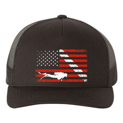 Diver Down Dive Flag Scuba Diving American Flag Yupoong Adult 5-Panel Trucker Hat