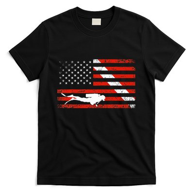 Diver Down Dive Flag Scuba Diving American Flag T-Shirt