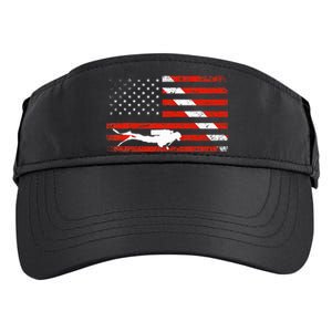 Diver Down Dive Flag Scuba Diving American Flag Adult Drive Performance Visor