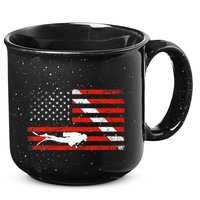 Diver Down Dive Flag Scuba Diving American Flag 15oz Campfire Ceramic Mug