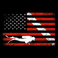 Diver Down Dive Flag Scuba Diving American Flag Pom Pom 12in Knit Beanie