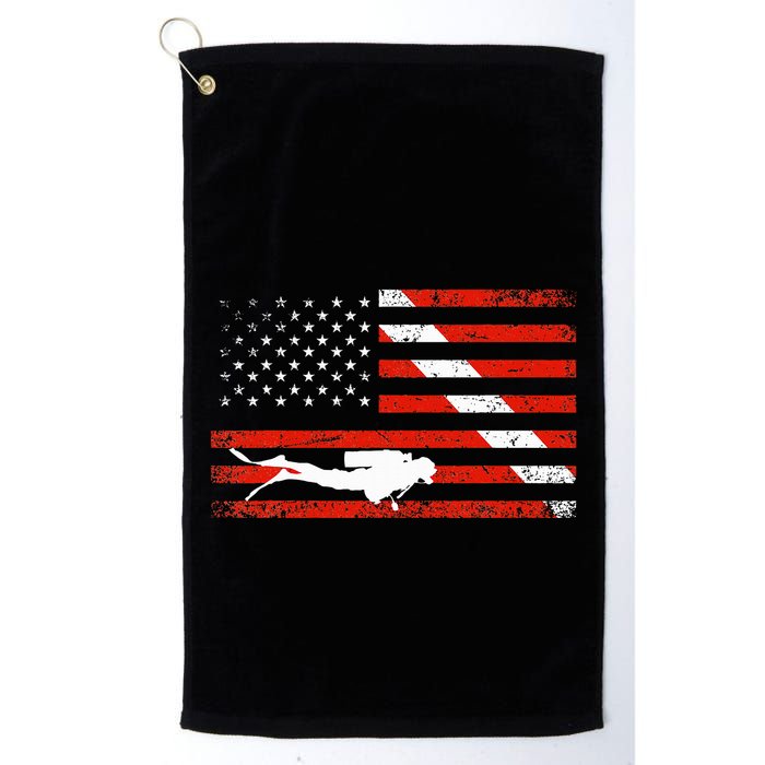 Diver Down Dive Flag Scuba Diving American Flag Golf Towel