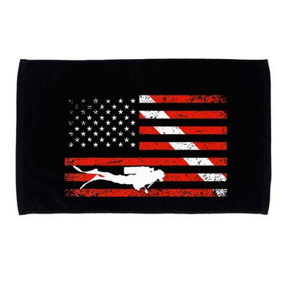 Diver Down Dive Flag Scuba Diving American Flag Microfiber Hand Towel