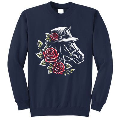 Derby Day Ddress 2024 Funny Hat Horse Racing Derby Tall Sweatshirt