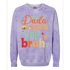 Dada Daddy Dad Bruh Colorblast Crewneck Sweatshirt