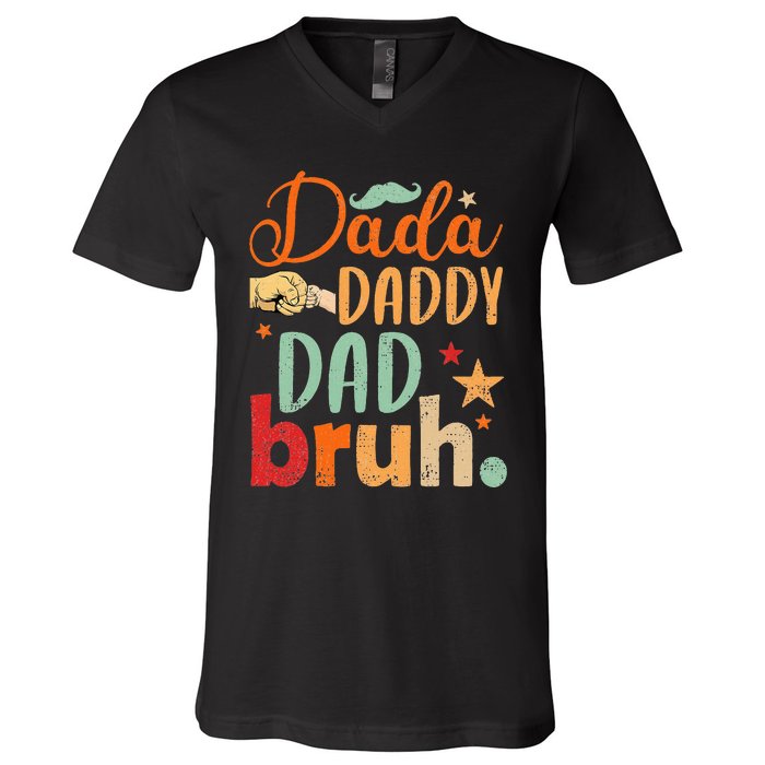 Dada Daddy Dad Bruh V-Neck T-Shirt