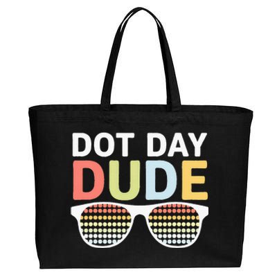 Dot Day Dotted Dude Glasses Cotton Canvas Jumbo Tote