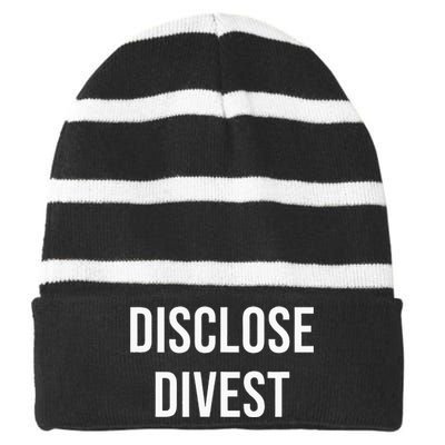 Disclose Divest Striped Beanie with Solid Band