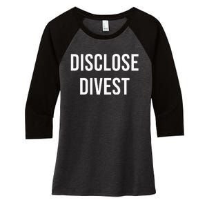 Disclose Divest Women's Tri-Blend 3/4-Sleeve Raglan Shirt