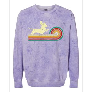 Dachshund dachshund dog silhouette retro gift Colorblast Crewneck Sweatshirt