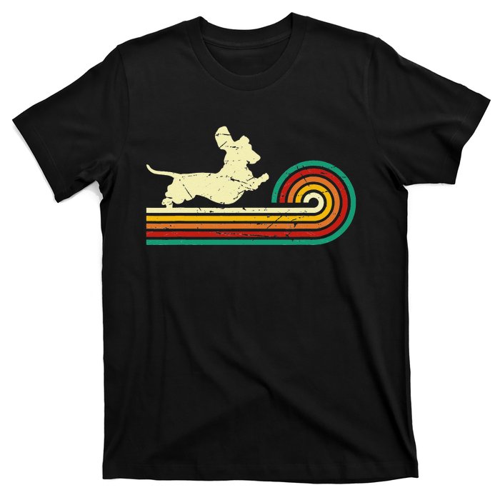 Dachshund dachshund dog silhouette retro gift T-Shirt