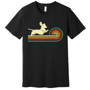 Dachshund dachshund dog silhouette retro gift Premium T-Shirt