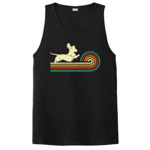 Dachshund dachshund dog silhouette retro gift PosiCharge Competitor Tank