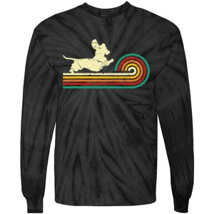 Dachshund dachshund dog silhouette retro gift Tie-Dye Long Sleeve Shirt