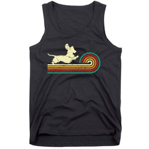 Dachshund dachshund dog silhouette retro gift Tank Top